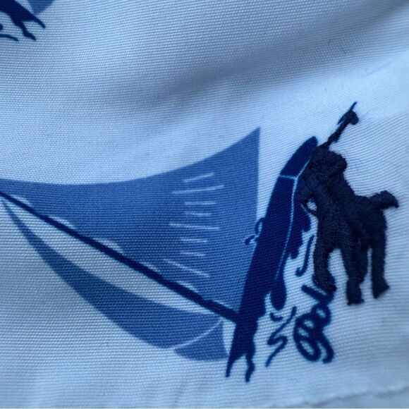 Polo Ralph Lauren Baby Swim Trunks – Sailboat Print Blue White 9M NWT - Picture 3 of 17
